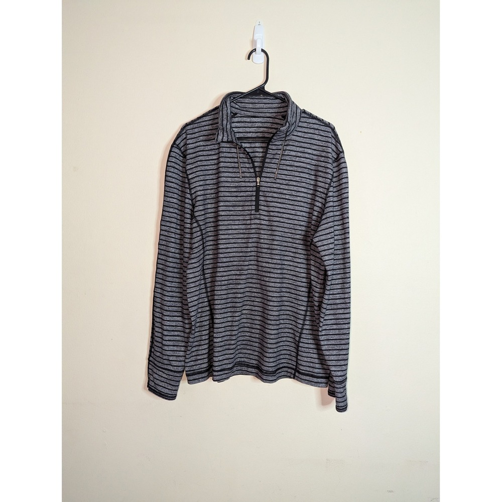 Lululemon Metal Vent Tech 1/2 Zip Pullover Mens Large Striped Long Sleeve - Picture 1 of 9